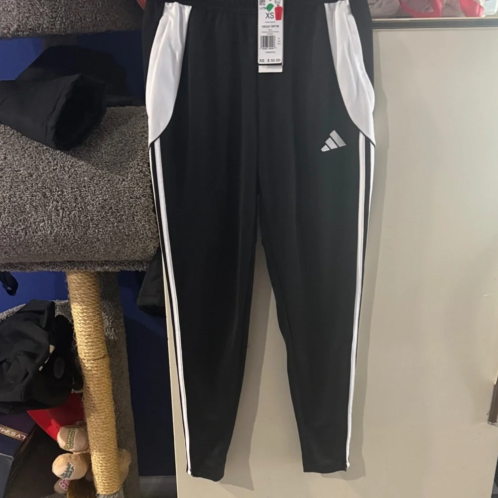 Adidas Kids Black and White Joggers - Picture 2 of 4